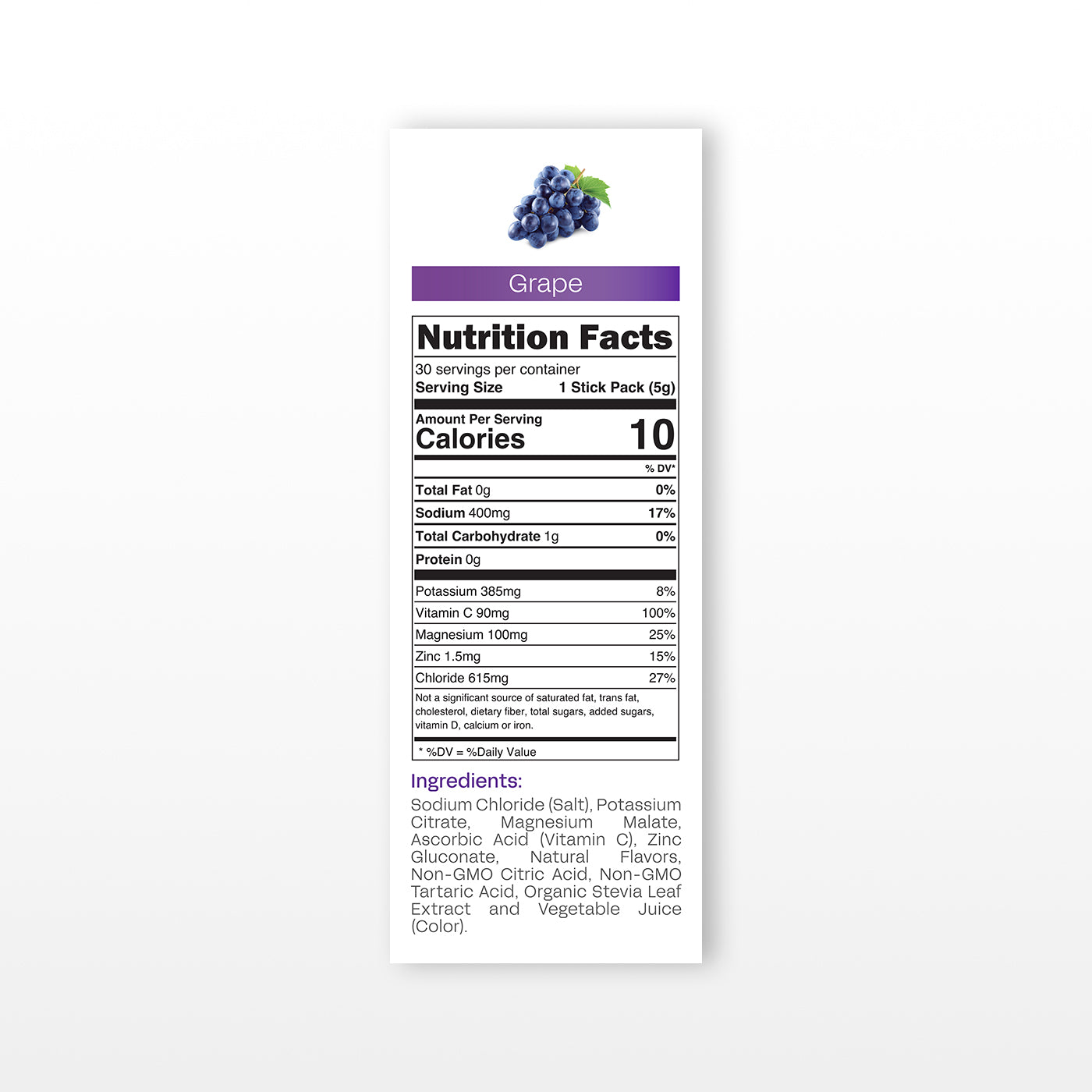 30 Pack | Sugar Free Grape Electrolyte Powder