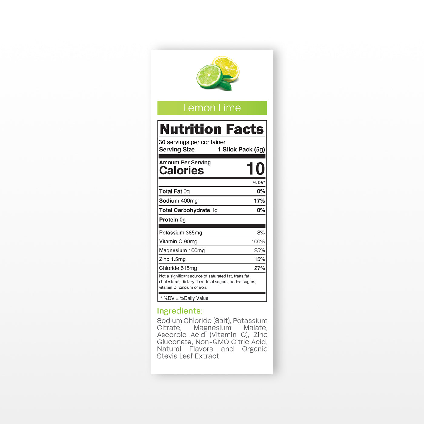 30 Pack | Sugar Free Lemon Lime Electrolyte Powder