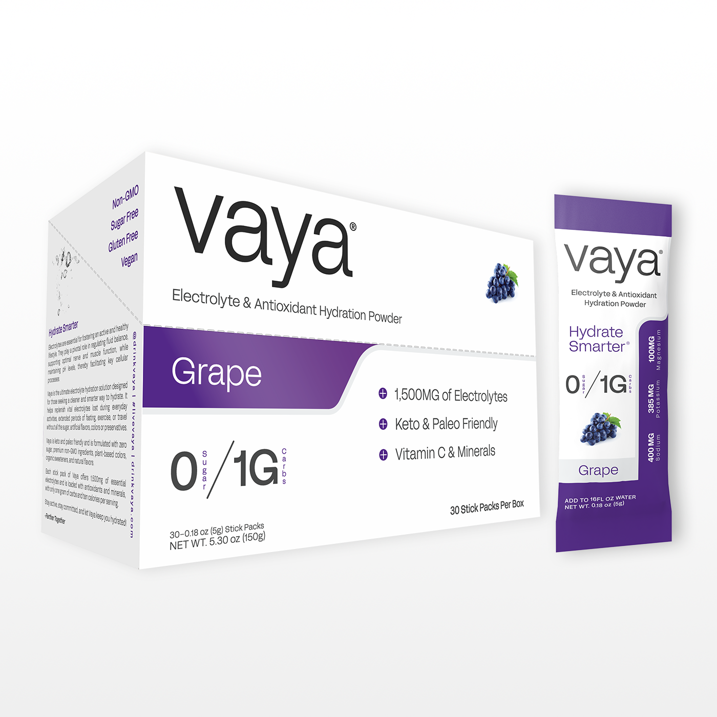 30 Pack | Sugar Free Grape Electrolyte Powder