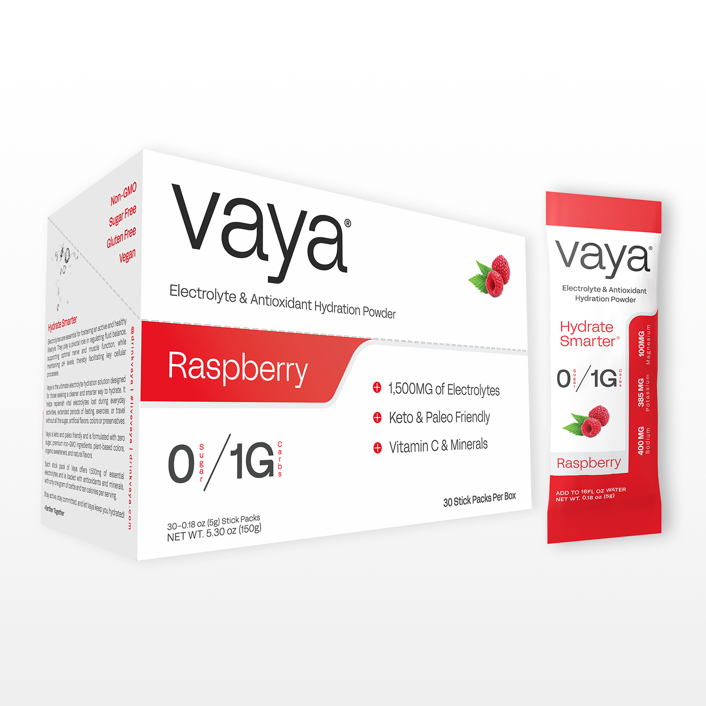 30 Pack | Sugar Free Raspberry Electrolyte Powder
