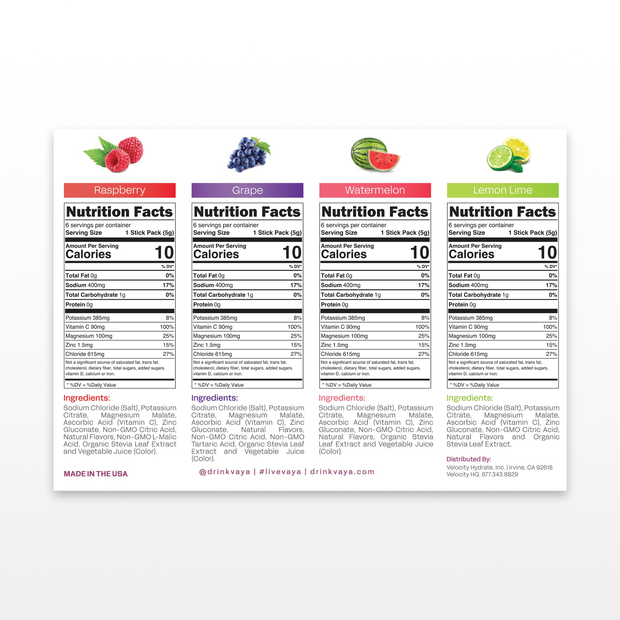 24 Pack - Sugar Free Electrolyte Powder - Variety Pack