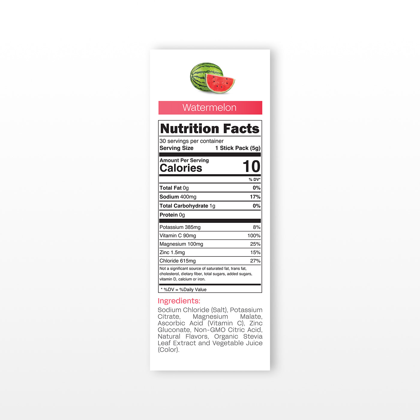 30 Pack | Sugar Free Watermelon Electrolyte Powder